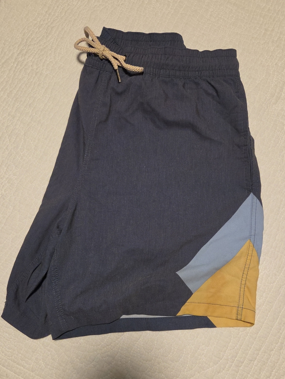The Bayberry Trunk in Navy /
Fair Harbor Colorblock Swim Shorts with Drawstring